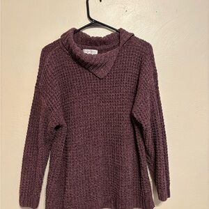 Christopher & Banks Burgundy Cowl Neck Sweater